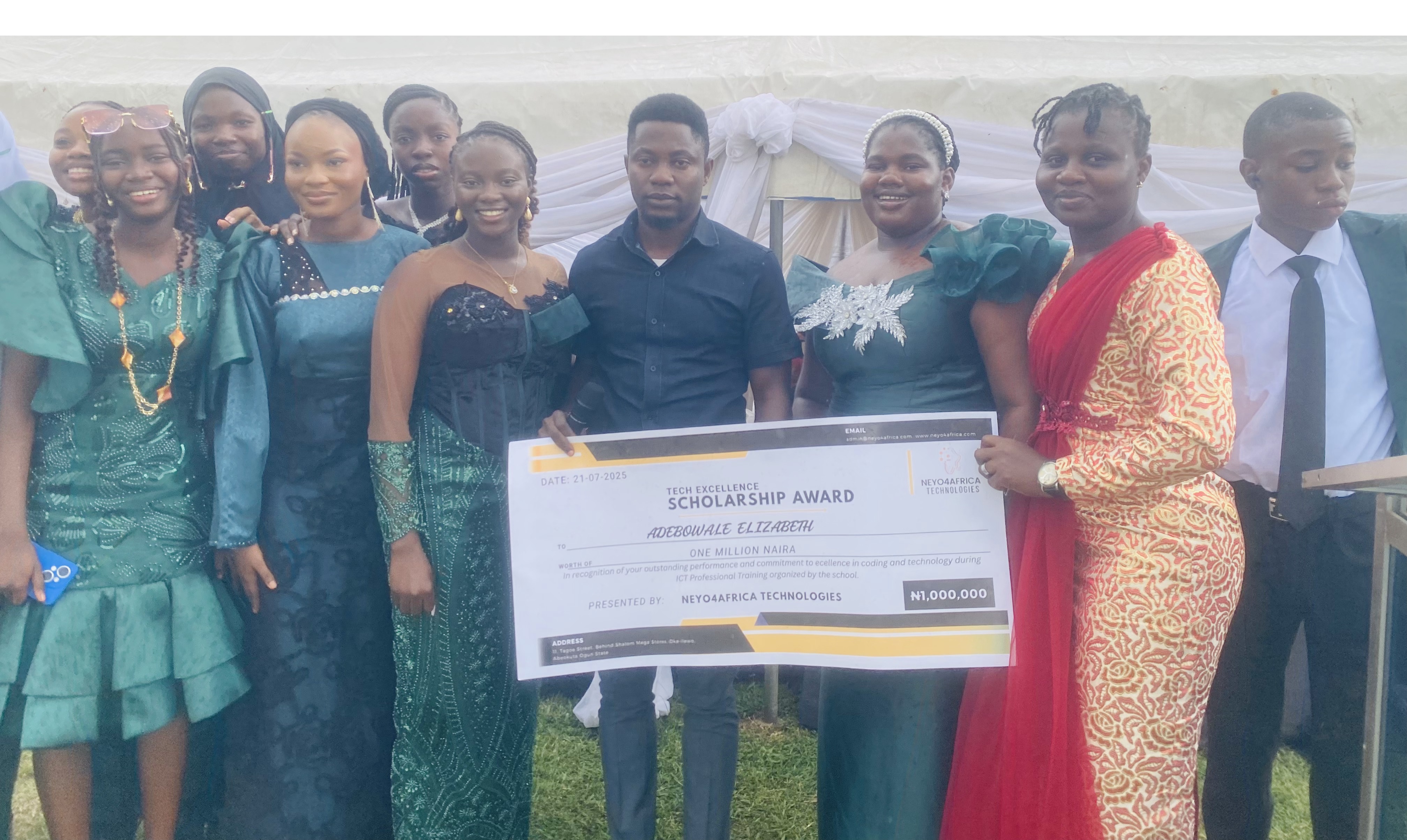 UPDATE: 🎓 Neyo4africa Awards Fullstack Development Scholarship to Outstanding Student at Victorroti Private Secondary School